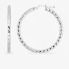 Boucles d'oreilles créoles diamantées en or blanc 375 ‰ SO OR