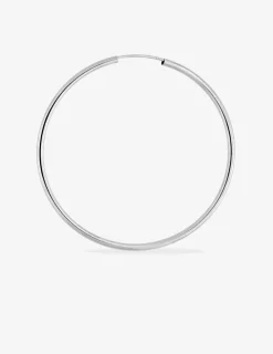 Boucles d'oreilles créoles 40 mm en or blanc 375‰ SO OR