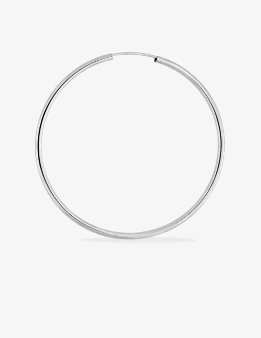 Boucles d'oreilles créoles 40 mm en or blanc 375‰ SO OR