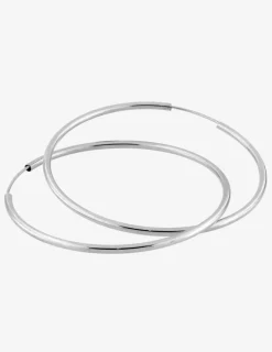 Boucles d'oreilles créoles 40 mm en or blanc 375‰ SO OR