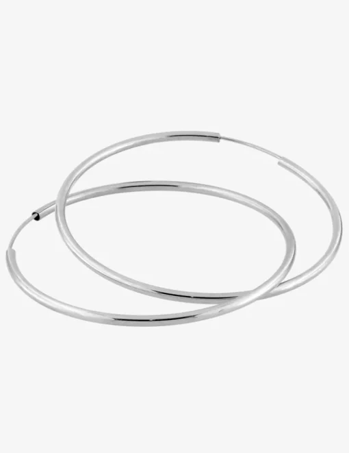 Boucles d'oreilles créoles 40 mm en or blanc 375‰ SO OR