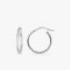 Boucles d'oreilles créoles 15 mm en or blanc 375‰ SO OR