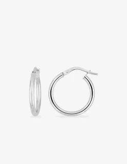 Boucles d'oreilles créoles 15 mm en or blanc 375‰ SO OR