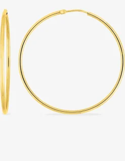 Boucles d'oreilles créoles or jaune 750 ‰ diamètre ext 40 mm Fil 1,6 mm SO OR