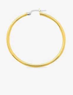 Boucles d'oreilles créoles or jaune 750 ‰ diamètre ext 35 mm fil 2 mm SO OR