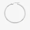 Boucles d'oreilles créoles lisses or blanc 750 ‰ diamètre ext 30 mm SO OR