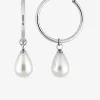 Boucles d'oreilles créoles en acier avec breloque SO OR