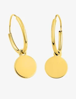 Boucles d'oreilles créoles à motifs jetons amovibles or jaune 375‰ SO OR