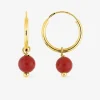Boucles d'oreilles créoles à motifs perles amovibles or jaune 375‰ SO OR