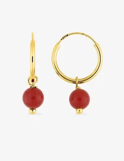 Boucles d'oreilles créoles à motifs perles amovibles or jaune 375‰ SO OR
