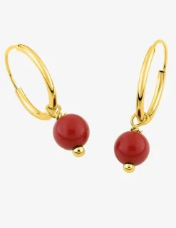 Boucles d'oreilles créoles à motifs perles amovibles or jaune 375‰ SO OR