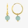 Boucles d'oreilles créoles à motifs perles amovibles or jaune 375‰ SO OR