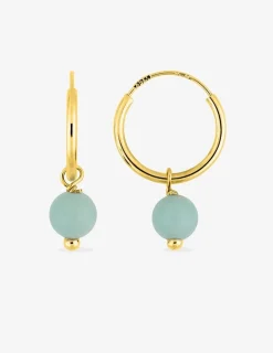 Boucles d'oreilles créoles à motifs perles amovibles or jaune 375‰ SO OR