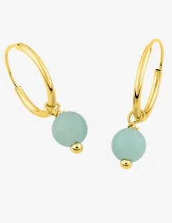 Boucles d'oreilles créoles à motifs perles amovibles or jaune 375‰ SO OR