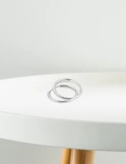 Boucles d'oreilles créoles 20 mm en or blanc 375‰ SO OR