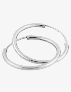 Boucles d'oreilles créoles 20 mm en or blanc 375‰ SO OR