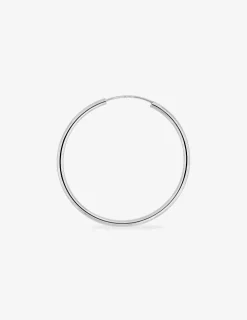 Boucles d'oreilles créoles 30 mm en or blanc 375‰ SO OR