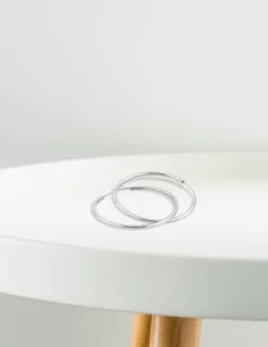 Boucles d'oreilles créoles 30 mm en or blanc 375‰ SO OR