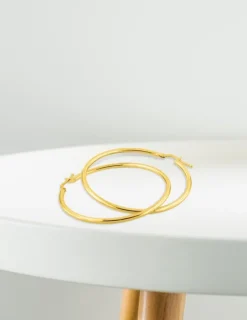 Boucles d'oreilles créoles 40 mm en or jaune 375‰ SO OR