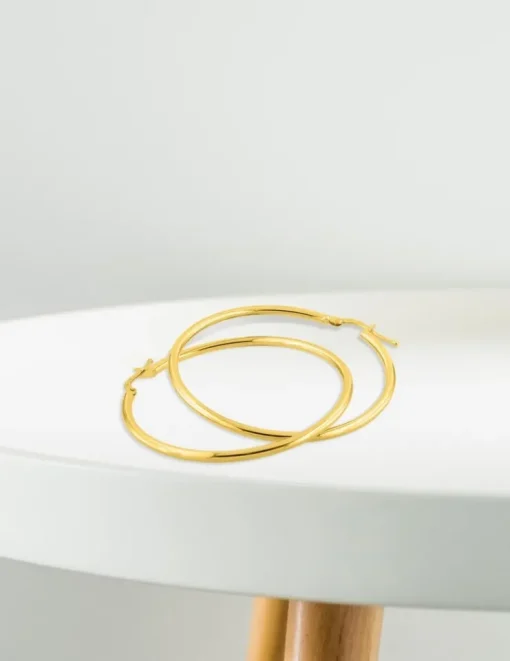 Boucles d'oreilles créoles 40 mm en or jaune 375‰ SO OR