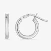 Boucles d'oreilles créoles 8 mm en or blanc 375‰ SO OR