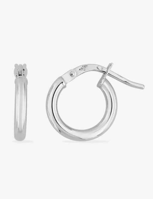Boucles d'oreilles créoles 8 mm en or blanc 375‰ SO OR