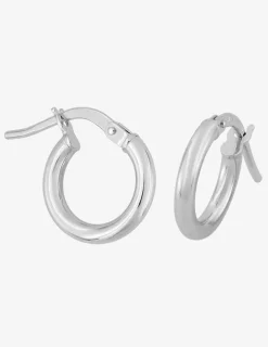 Boucles d'oreilles créoles 8 mm en or blanc 375‰ SO OR