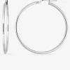 Boucles d'oreilles créoles 40 mm en or blanc 375‰ SO OR