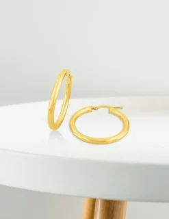 Boucles d'oreilles créoles 25 mm en or jaune 375‰ SO OR