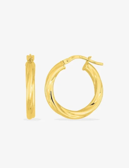 Boucles d'oreilles créoles 15 mm en or jaune 375‰ SO OR