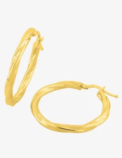 Boucles d'oreilles créoles torsadées en or jaune 375 ‰ SO OR