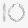 Boucles d'oreilles créoles torsadées or blanc diamètre 20 mm 375 ‰ SO OR