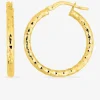 Boucles d'oreilles créoles diamantées en or jaune 375 ‰ SO OR