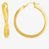 Boucles d'oreilles créoles ondulée en or jaune 375 ‰ SO OR
