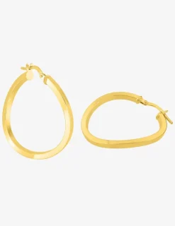 Boucles d'oreilles créoles ondulée en or jaune 375 ‰ SO OR