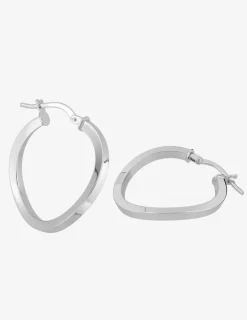Boucles d'oreilles créoles or blanc fil carré 375 ‰ SO OR