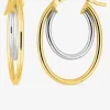 Boucles d'oreilles créoles bicolores en or 375 ‰ SO OR