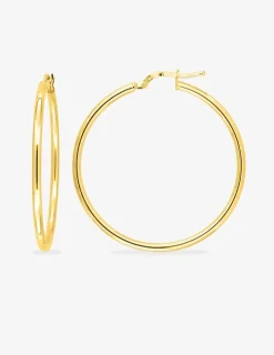 Boucles d'oreilles créoles 35 mm de diamètre or jaune 375‰ SO OR