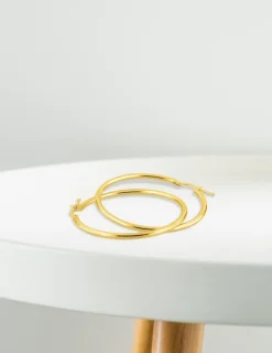Boucles d'oreilles créoles 35 mm de diamètre or jaune 375‰ SO OR