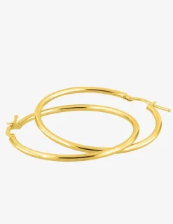 Boucles d'oreilles créoles 35 mm de diamètre or jaune 375‰ SO OR
