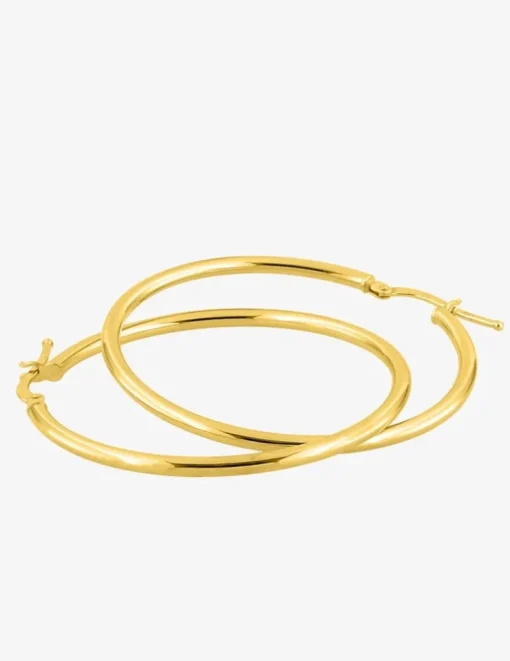 Boucles d'oreilles créoles 35 mm de diamètre or jaune 375‰ SO OR