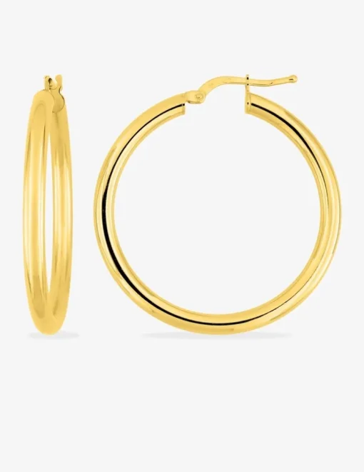 Boucles d'oreilles créoles 30 mm en or jaune 375‰ SO OR
