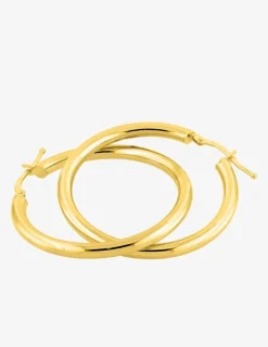 Boucles d'oreilles créoles 30 mm en or jaune 375‰ SO OR