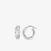 Boucles d'oreilles créoles torsadées en or blanc 375 ‰ SO OR
