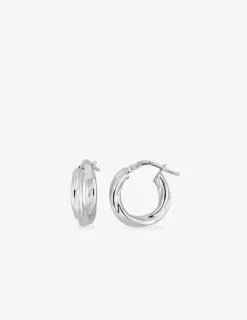 Boucles d'oreilles créoles torsadées en or blanc 375 ‰ SO OR