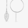 Boucles d'oreilles créoles argent rhodié 925 ‰ avec motif pendant SO OR