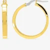 Boucles d'oreilles créoles or jaune 750 ‰ diamètre ext 20 mm fil rectangle SO OR