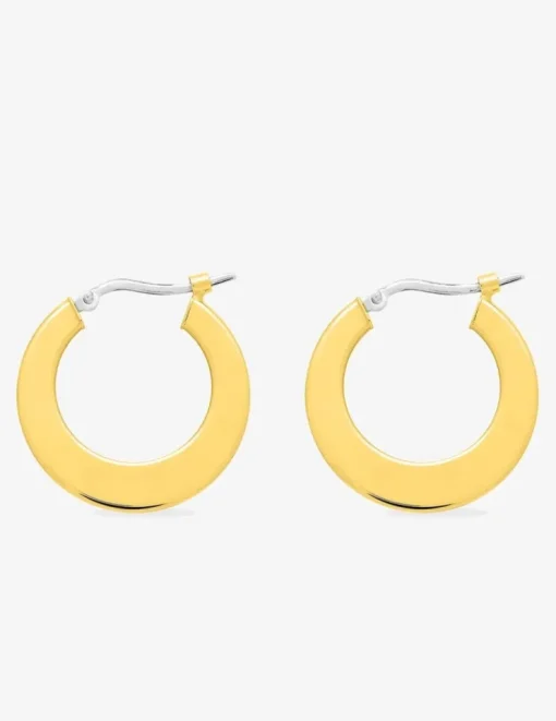 Boucles d'oreilles créoles or jaune 750 ‰ diamètre 14 mm SO OR