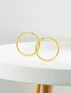 Boucles d'oreilles créoles or jaune 750 ‰ diamètre ext 24 mm SO OR