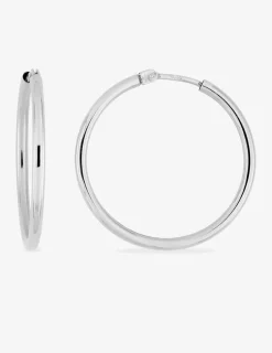 Boucles d'oreilles créoles or blanc 750 ‰ diamètre ext 24 mm SO OR